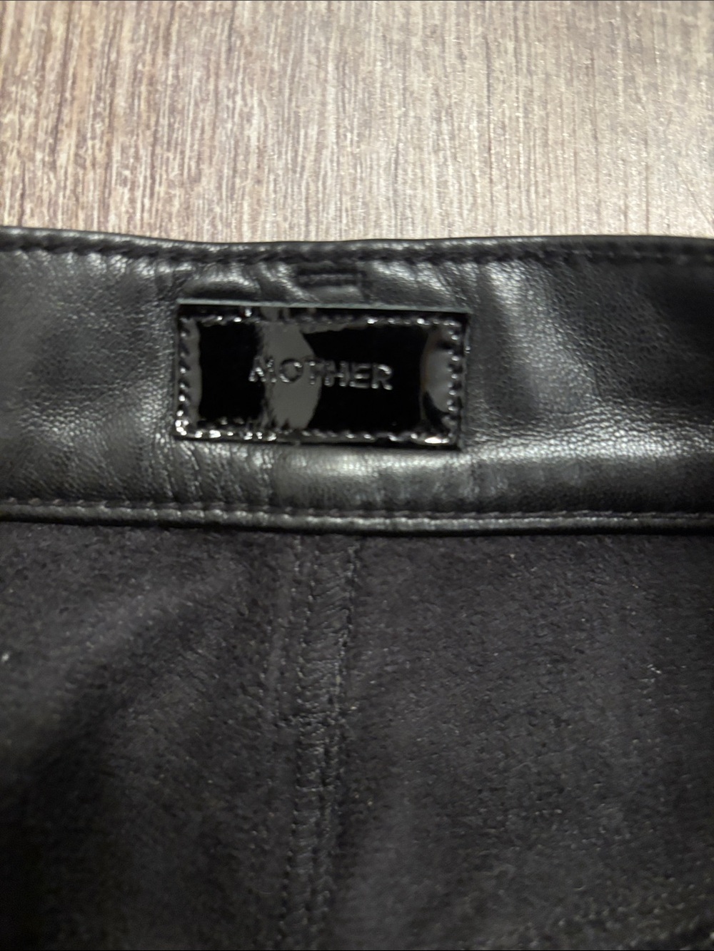 MOTHER Rider High Rise Cropped Faux Leather Jeans - Picture 5 of 7